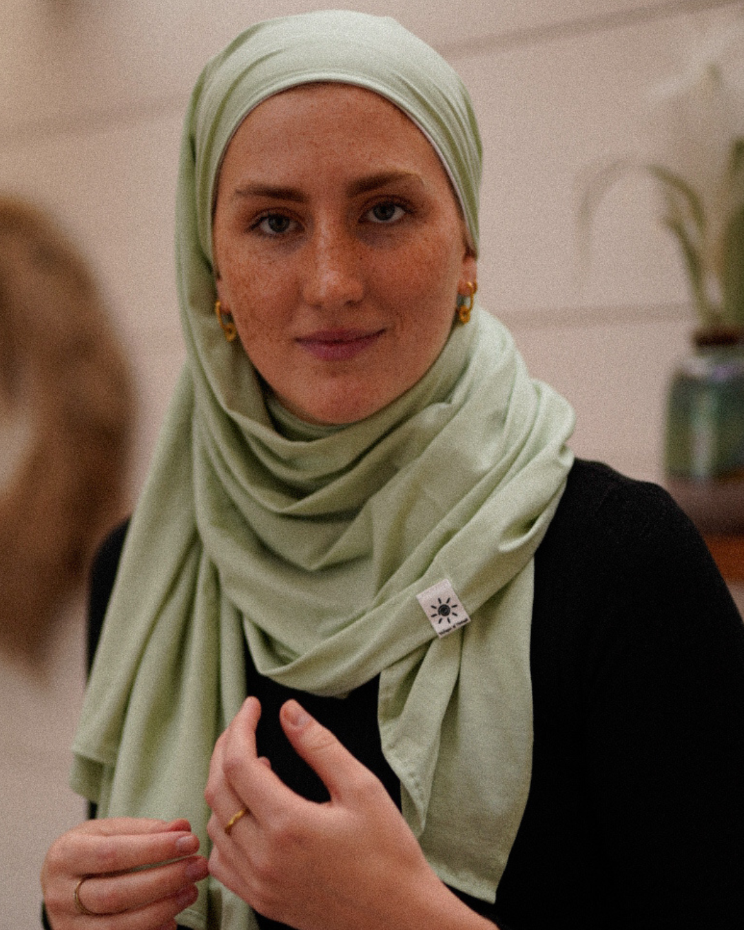 Leichter Jersey Hijab "Hava" aus 100% Bio-Baumwolle - Iced Green