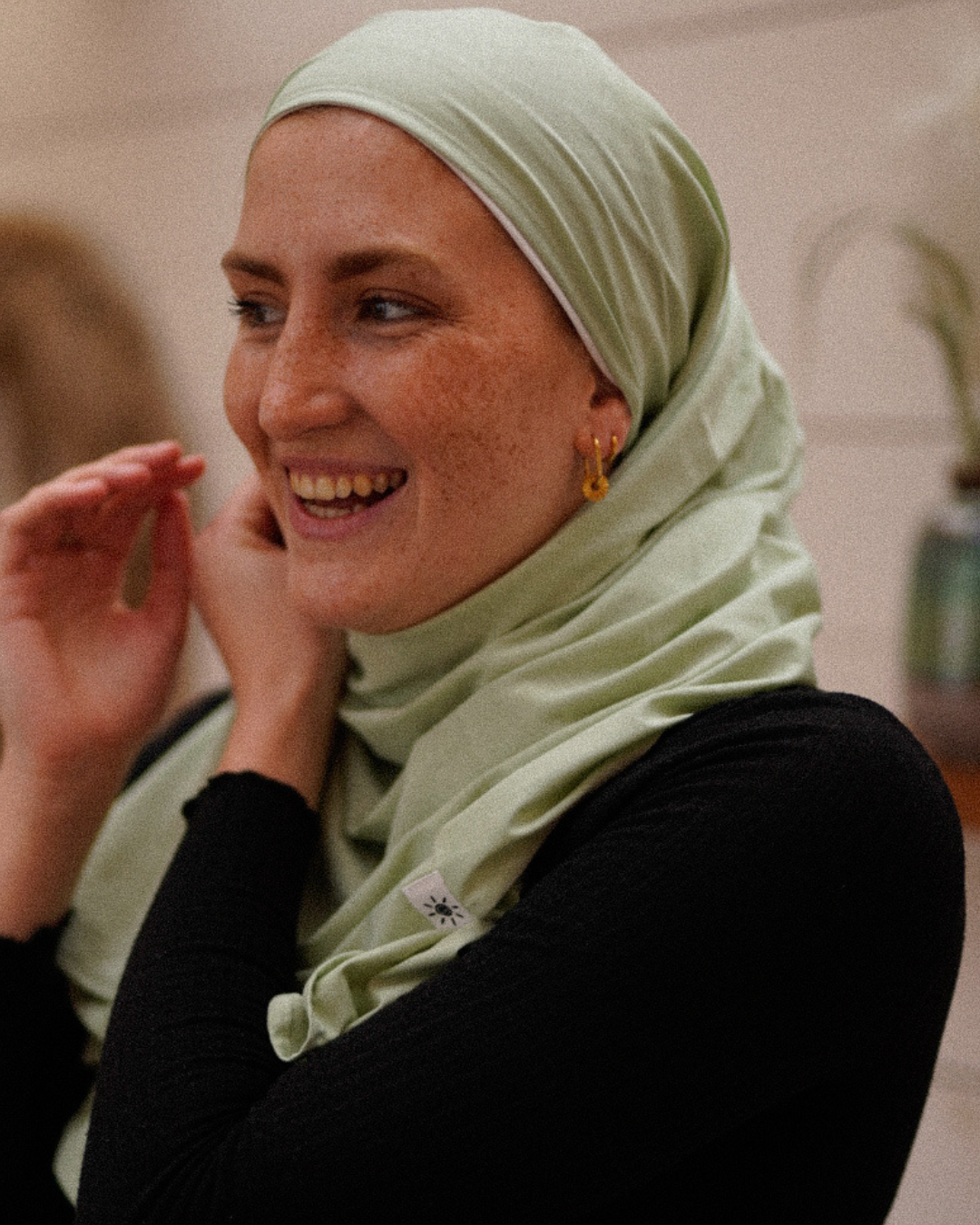 Leichter Jersey Hijab "Hava" aus 100% Bio-Baumwolle - Iced Green