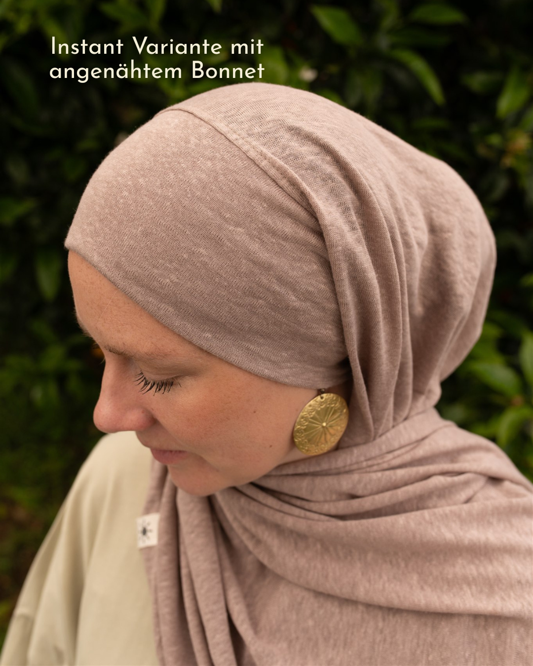 Hijab en jersey « Leena » - 100 % lin (Iced Coffee)
