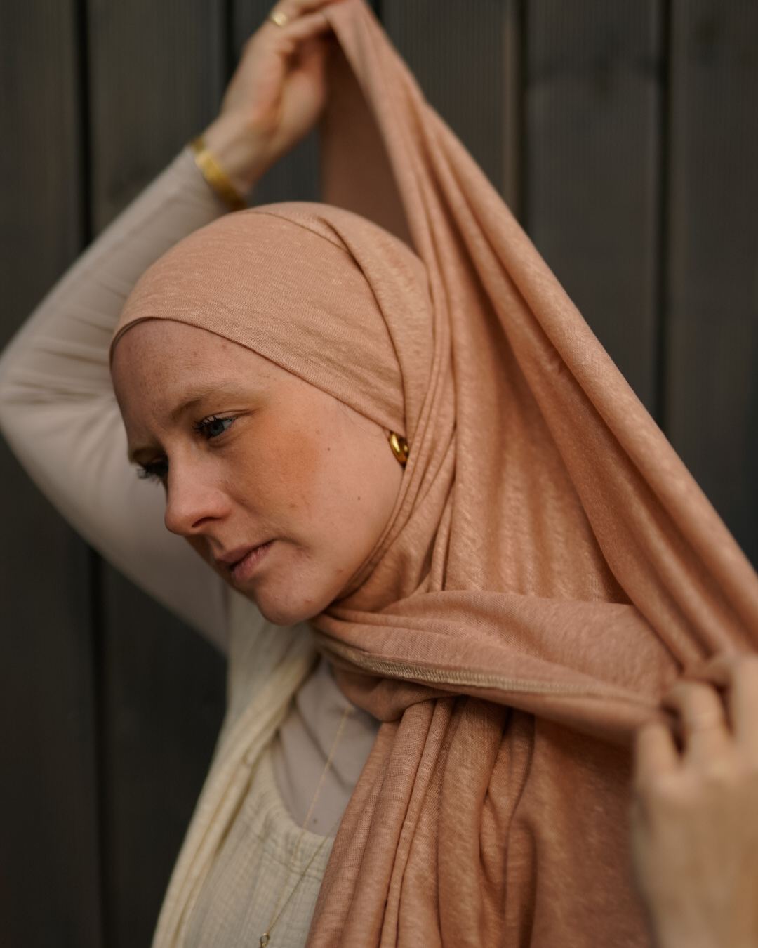 Instant Hijab "Leena" - 100% Linen - Calima Rose