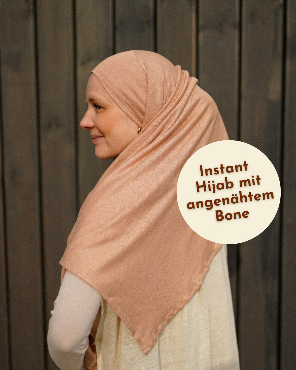 Instant Hijab - 100% Leinen - Calima Rose - "Leena"