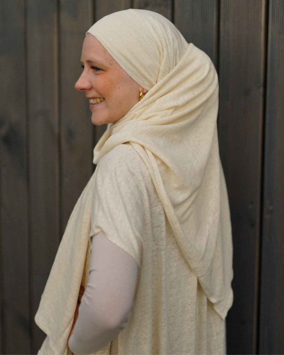 Instant Hijab "Leena" - 100% Leinen - Summer Sand