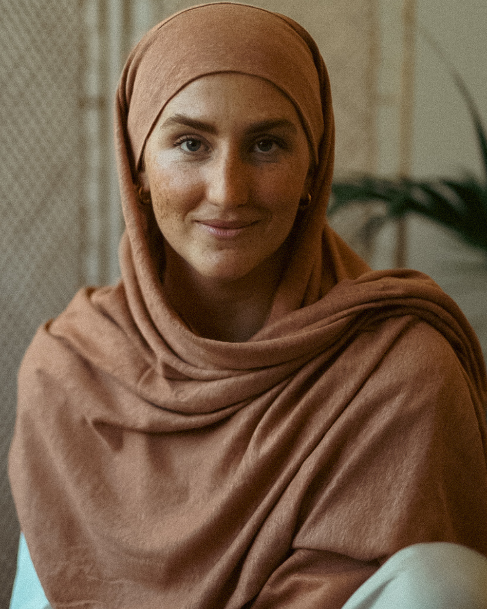 Instant Hijab - 100% Linen - Lava Mocha - "Leena"
