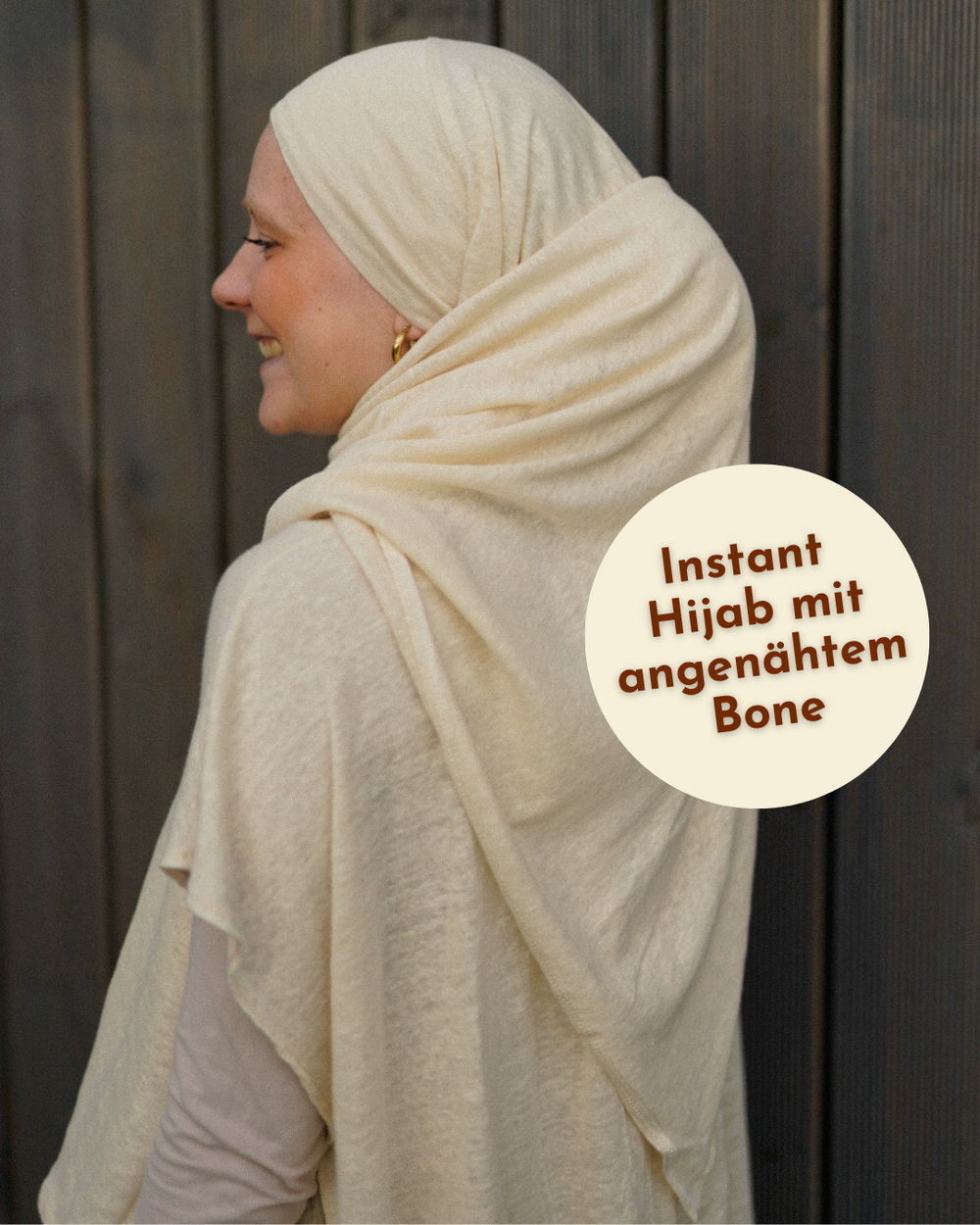 Instant Hijab - 100% Leinen - Summer Sand - "Leena"