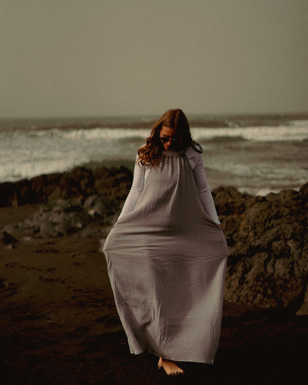 "Irma" Knot Dress in Organic Cotton (Grey)