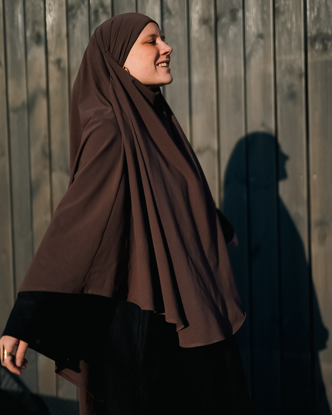Jersey Khimar aus Bio-Baumwolle Chocolate