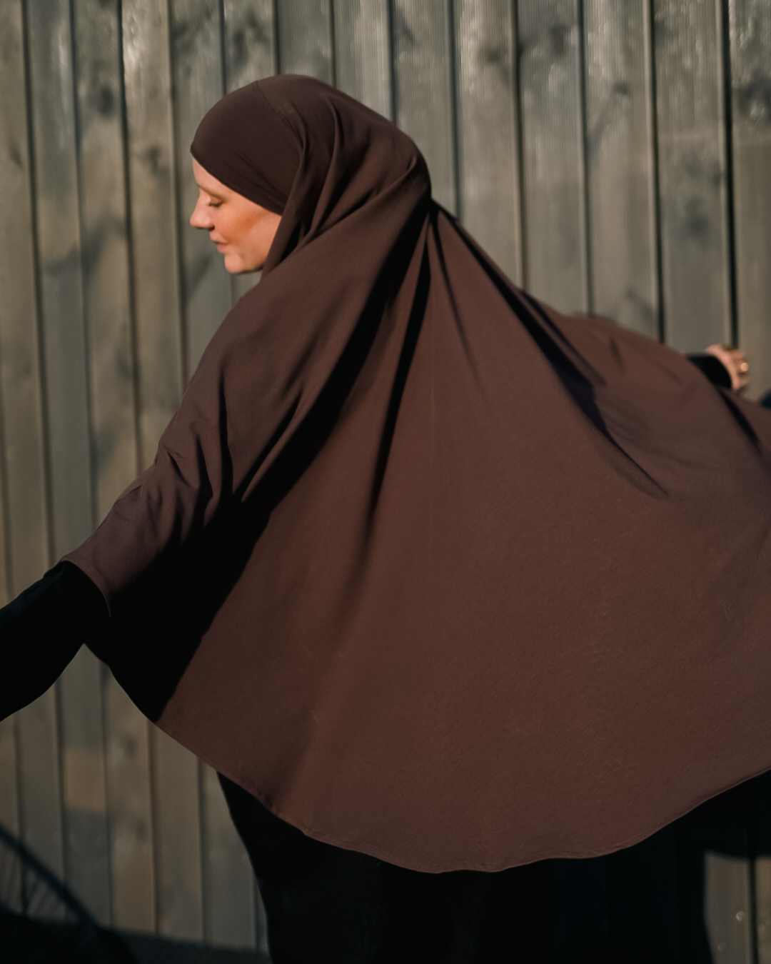 Jersey Khimar aus Bio-Baumwolle Chocolate