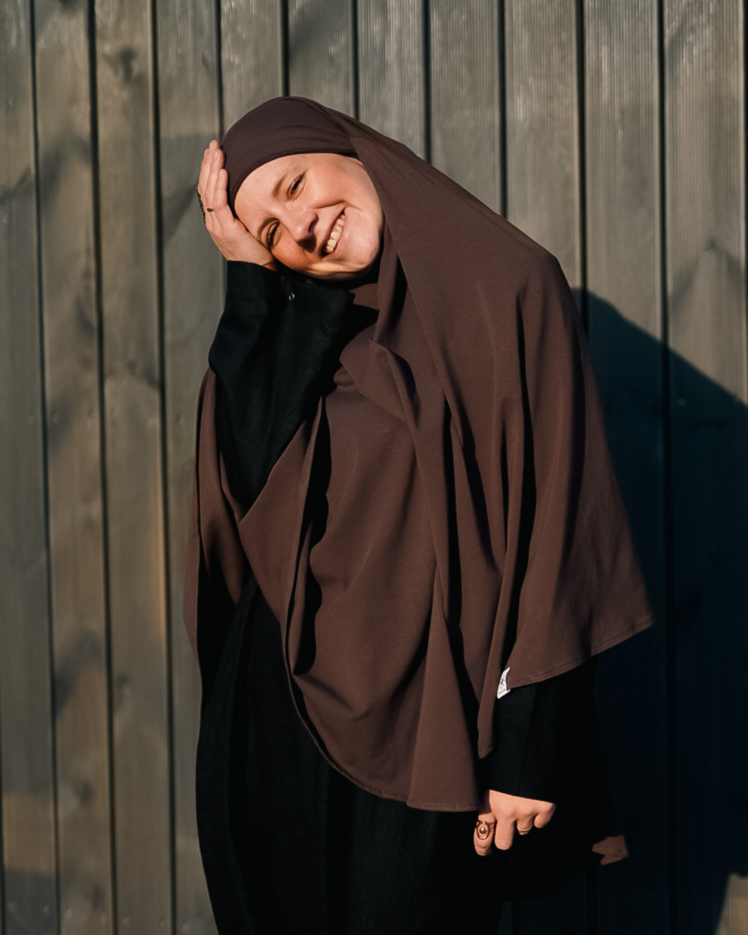 Jersey Khimar aus Bio-Baumwolle Chocolate