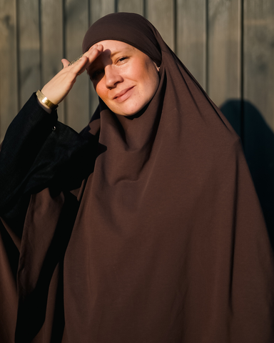Jersey Khimar aus Bio-Baumwolle Chocolate