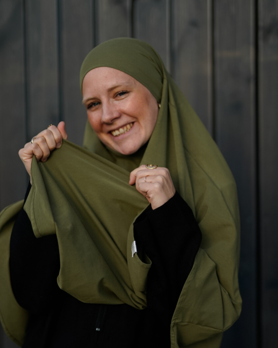 Jersey Khimar aus Bio-Baumwolle Olive