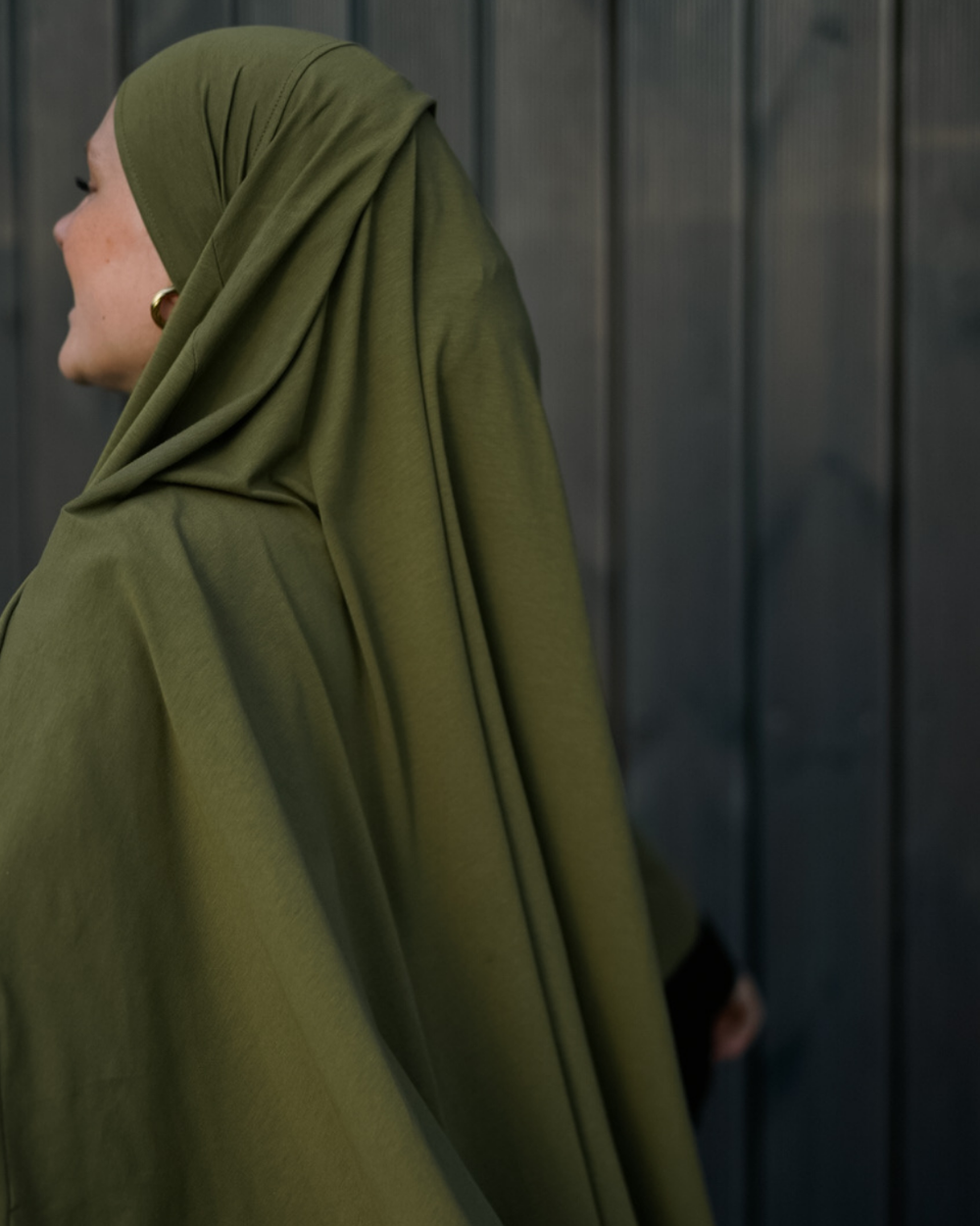 Jersey Khimar aus Bio-Baumwolle Olive