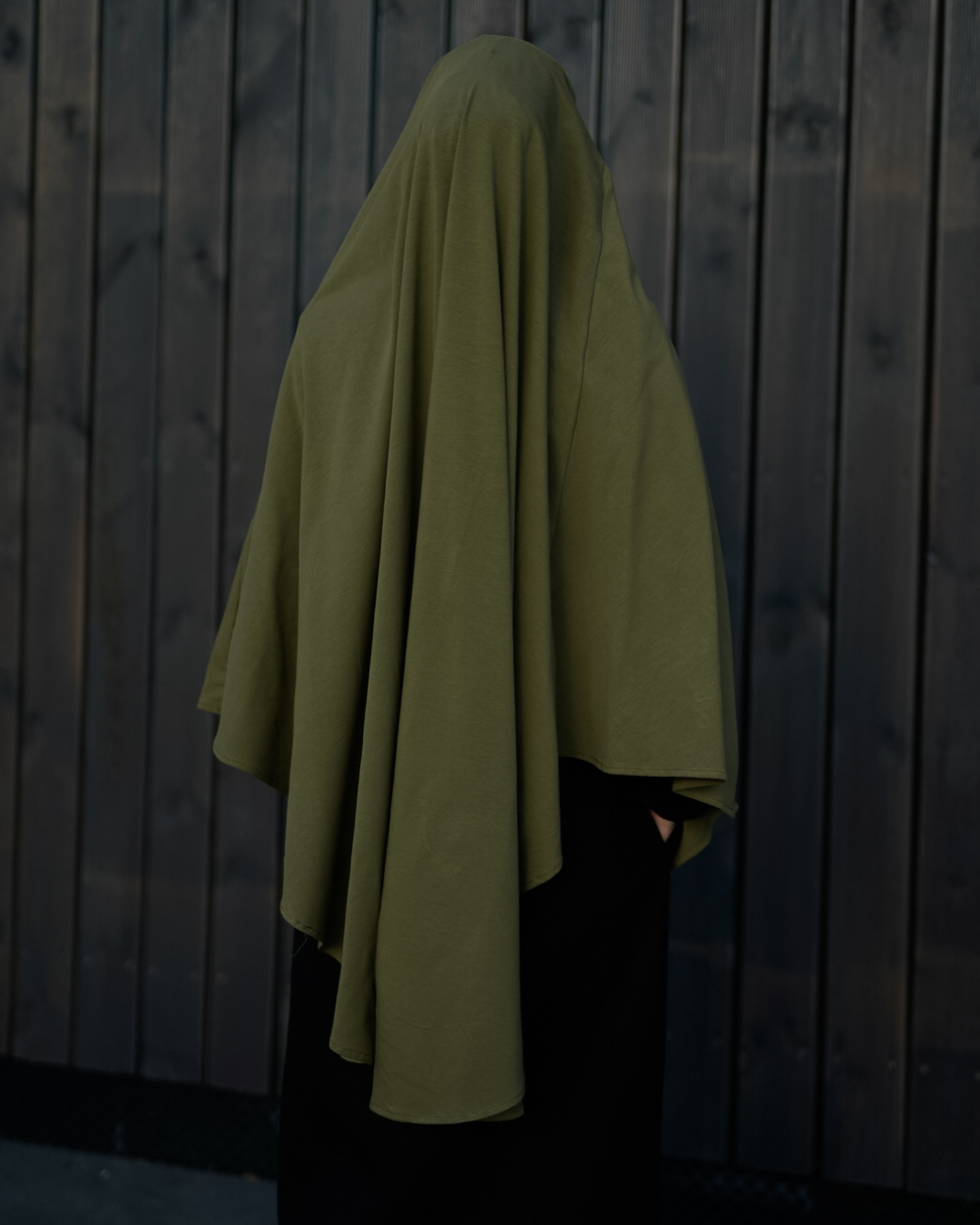 Jersey Khimar aus Bio-Baumwolle Olive
