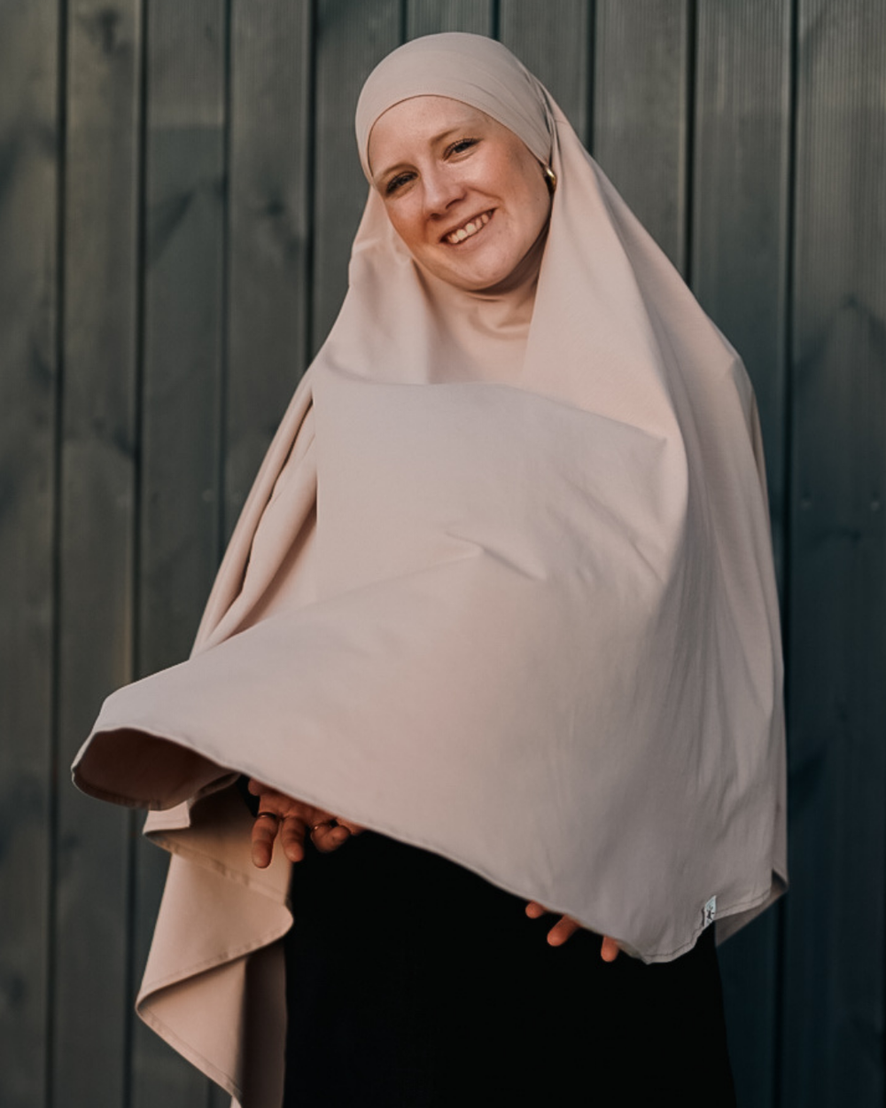 Jersey Khimar aus Bio-Baumwolle Light Taupe