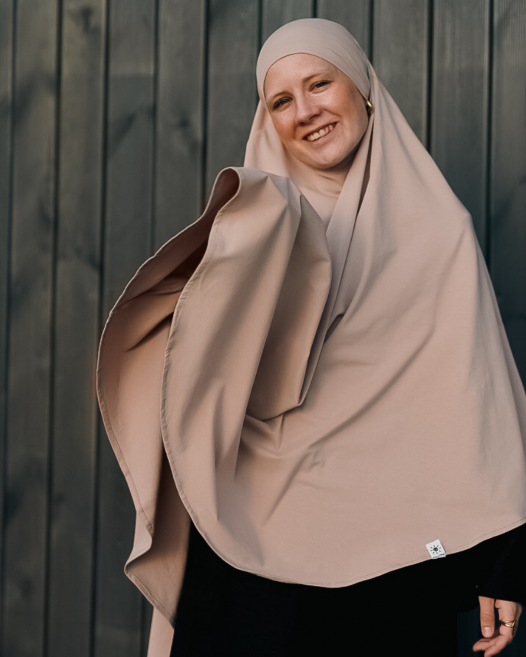Jersey Khimar aus Bio-Baumwolle Light Taupe