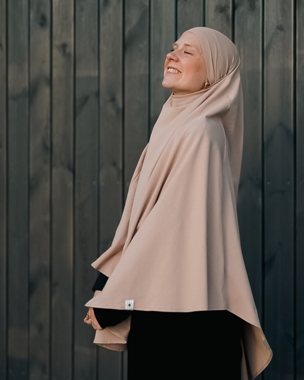 Jersey Khimar aus Bio-Baumwolle Light Taupe
