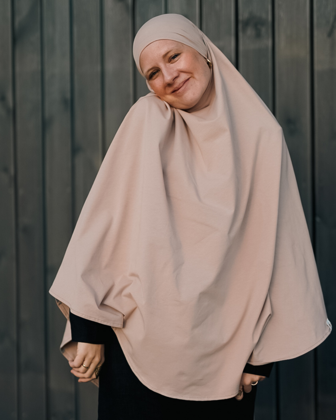 Jersey Khimar aus Bio-Baumwolle Light Taupe