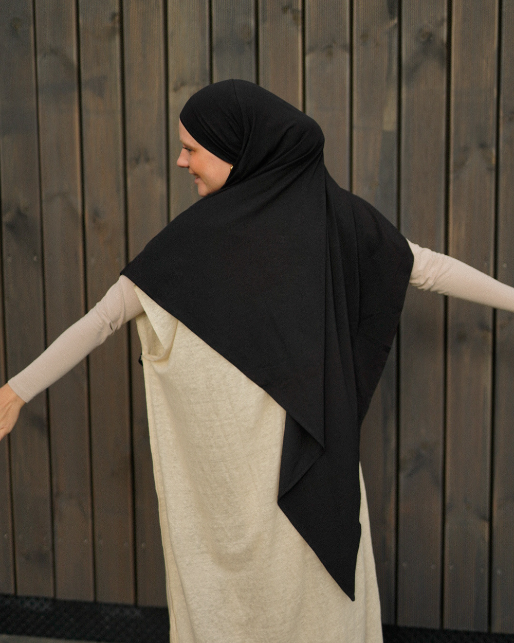 Jersey Khimar aus Bio-Baumwolle Black