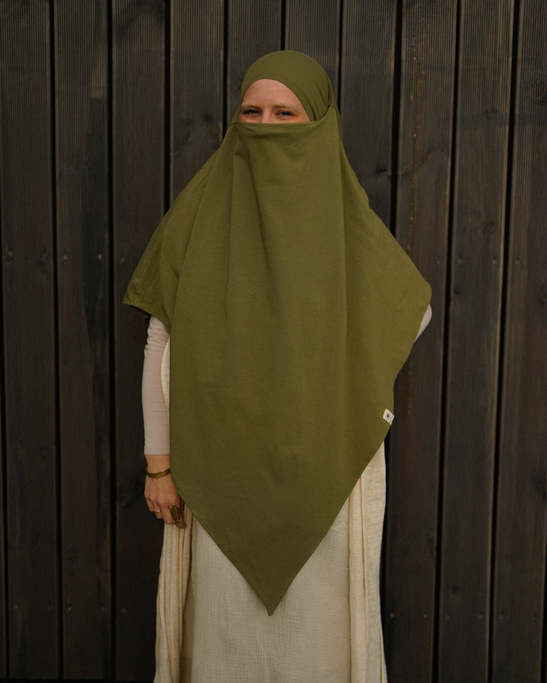 Jersey Khimar aus Bio-Baumwolle Olive