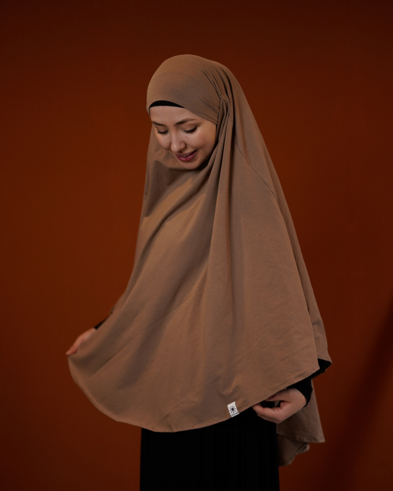 Imperfect Jersey Khimar aus Bio-Baumwolle Taupe - 041
