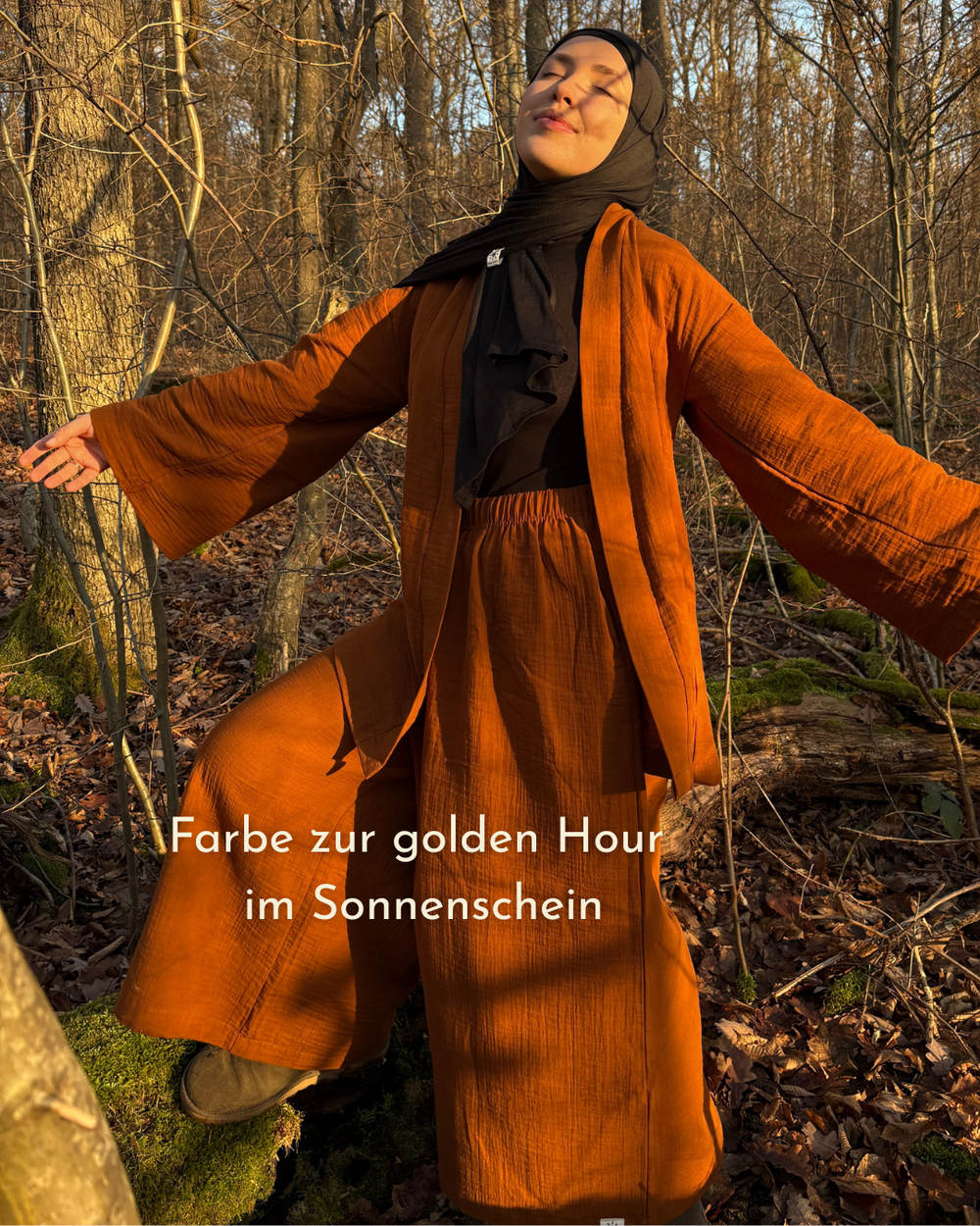 Musselin Zweiteiler "Juniper" aus Bio-Baumwolle (Caramel)