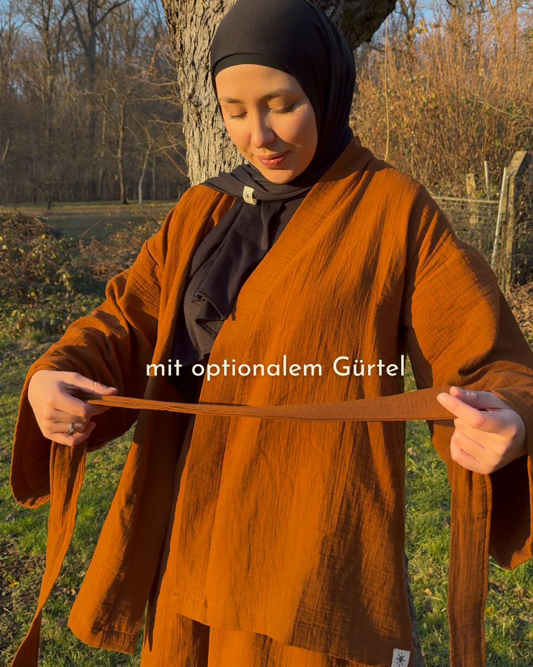 Musselin Zweiteiler "Juniper" aus Bio-Baumwolle (Caramel)