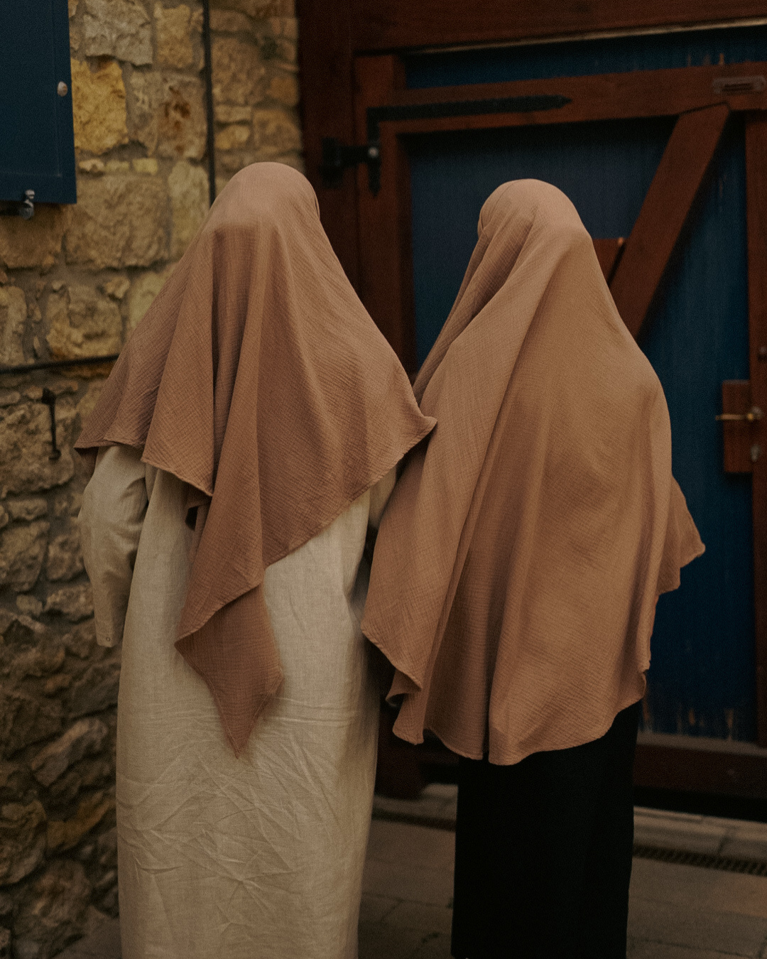 Musselin Khimar aus Bio-Baumwolle Taupe