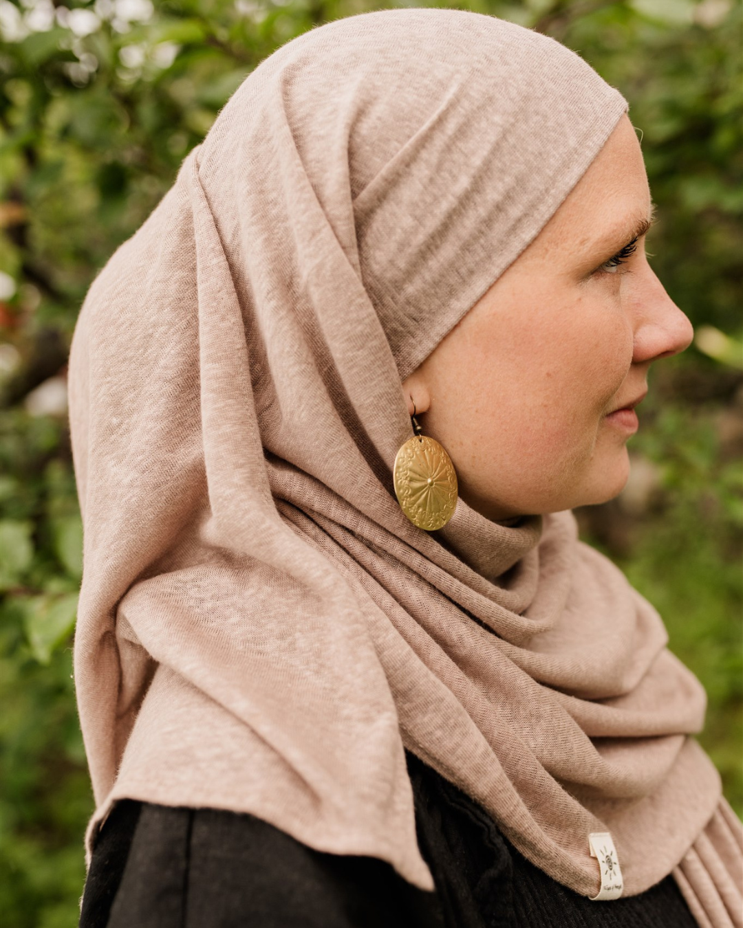 Hijab en jersey « Leena » - 100 % lin (Iced Coffee)