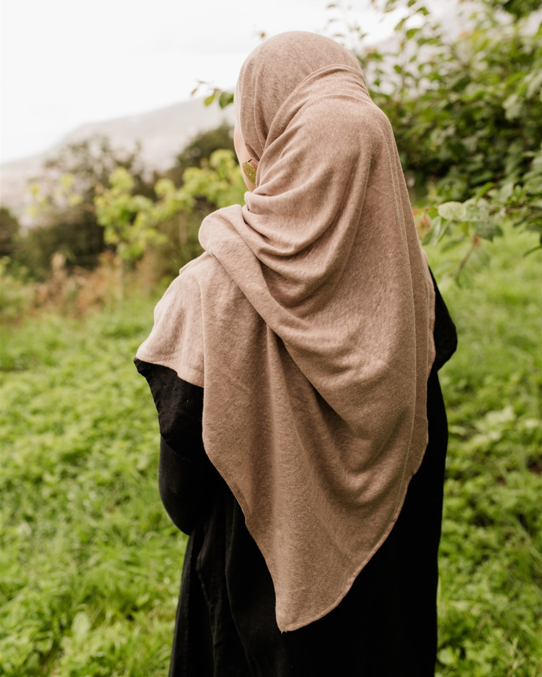 Hijab en jersey « Leena » - 100 % lin (Iced Coffee)