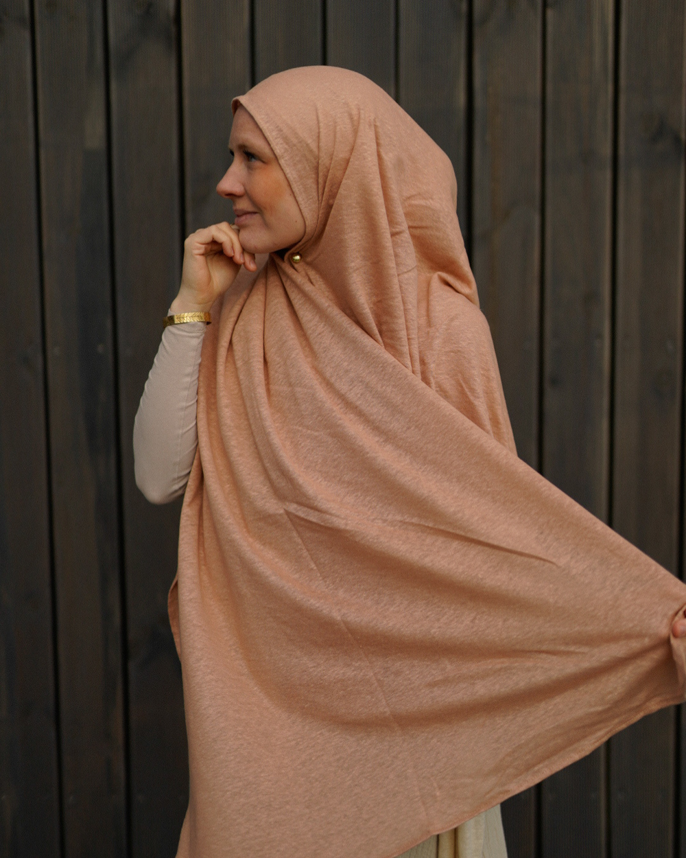 Jersey Hijab - 100% Leinen - Calima Rose - "Leena"