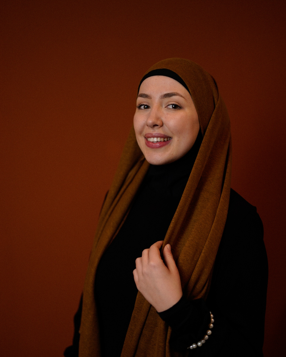 Instant Hijab "Leena" - 100% Leinen Teak