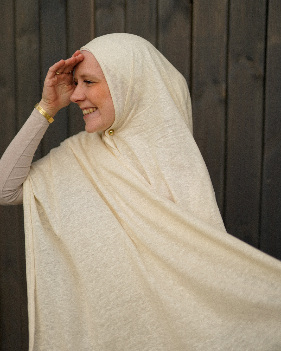 Jersey Hijab "Leena" - 100% Leinen - Summer Sand
