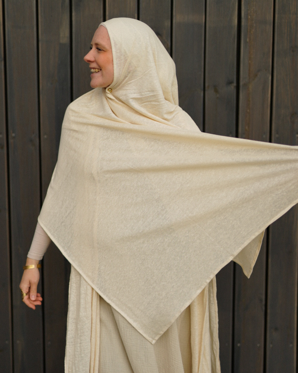 Jersey Hijab - 100% Leinen - Summer Sand - "Leena"