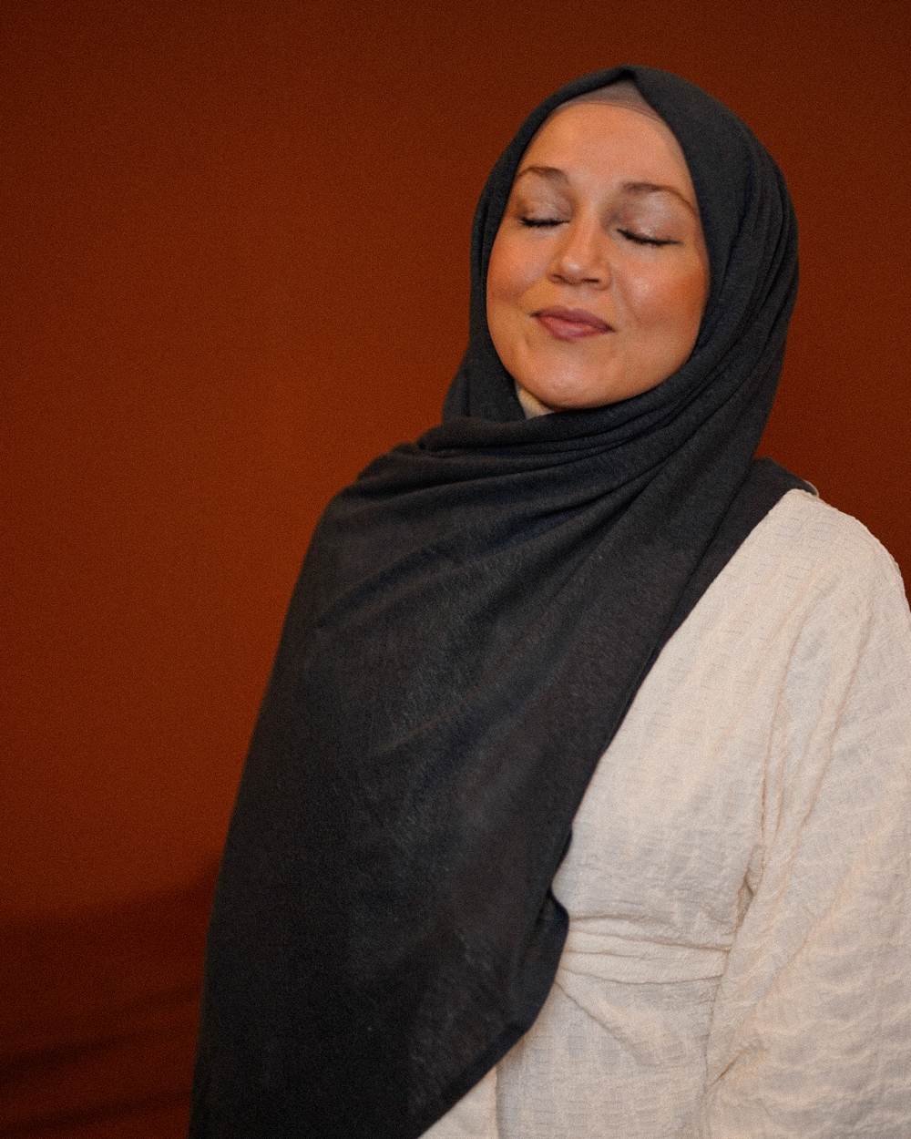 Jersey Hijab "Leena" - 100% Leinen Stone