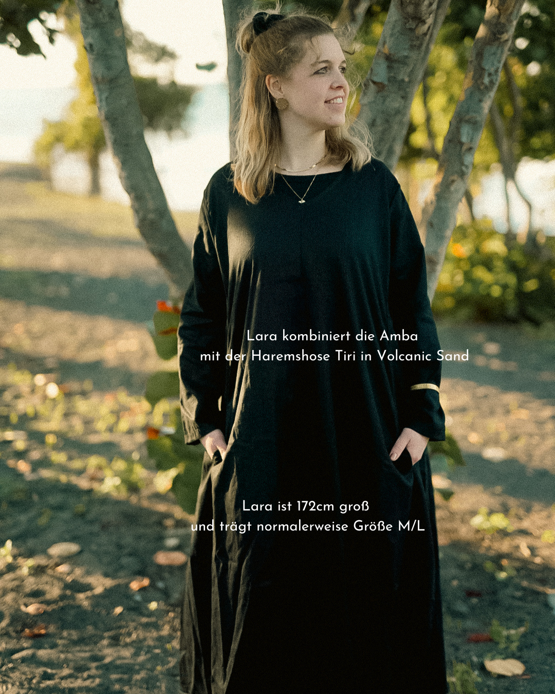 Linen & cotton tunic dress "Amba" (Volcanic Sand)