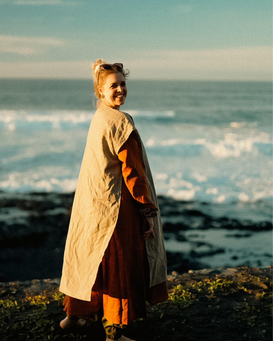 Überwurf Weste aus Leinen & Baumwolle "Numa" (Cortado)