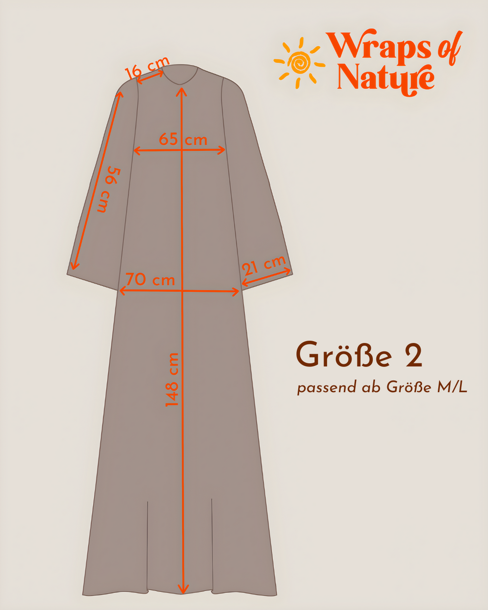 Leinen Abaya "Alma" mit Baumwolle - natural