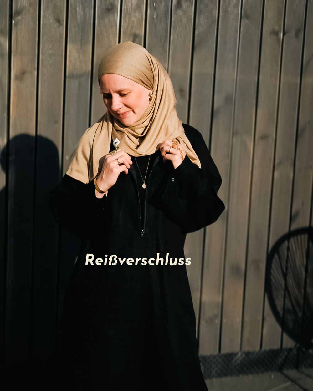 Leinen Abaya "Alma" mit Baumwolle - natural