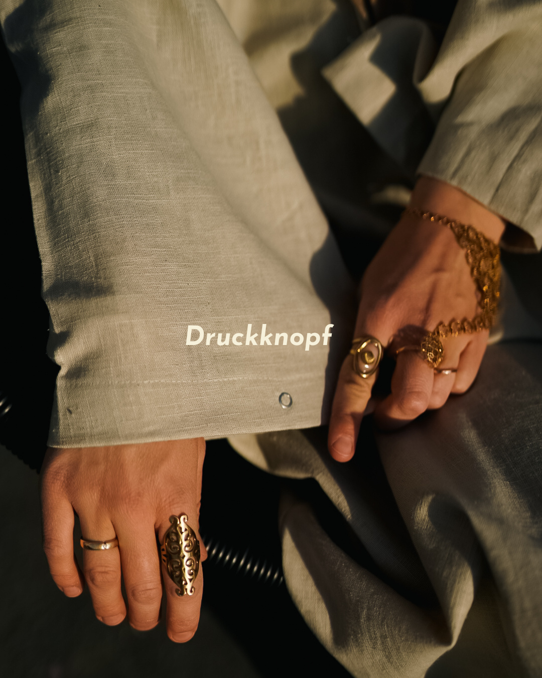 Leinen Abaya "Alma" mit Baumwolle - natural