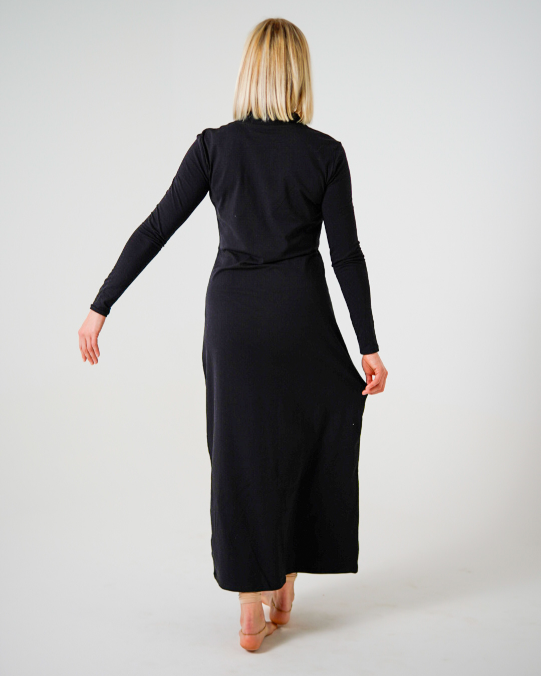 Unterkleid langarm aus Bio-Baumwolle "Luna" (Black)