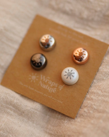 Magnet Pins Hijab - 4 Paar starke Hijab Pins (Metallic)