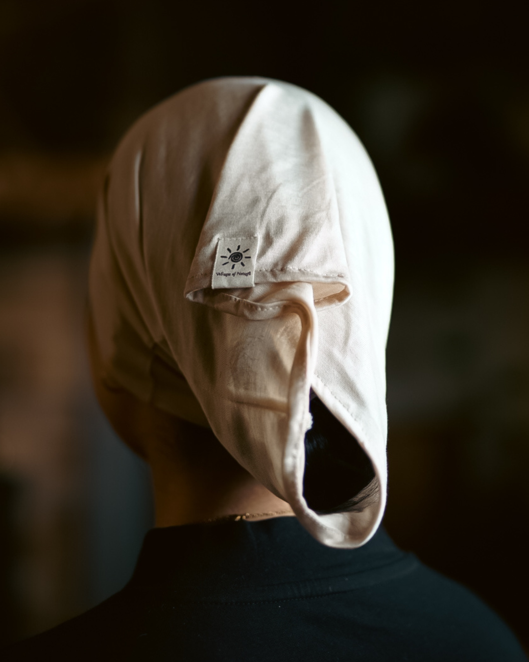 Silk and organic cotton bonnet "Mariposa" (cream)