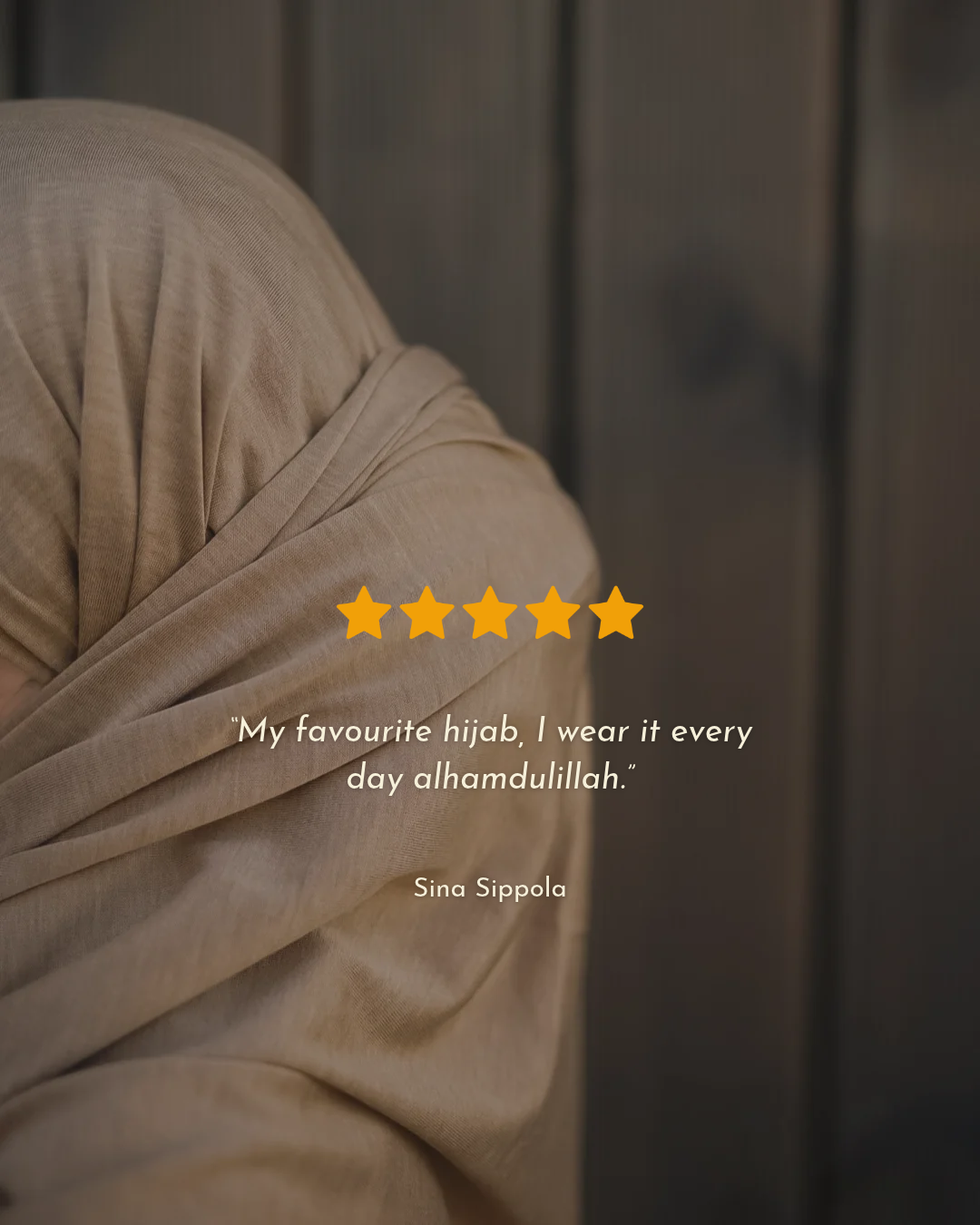 The "Mariposa" Hijab Made of Silk and Organic Cotton (Beige)