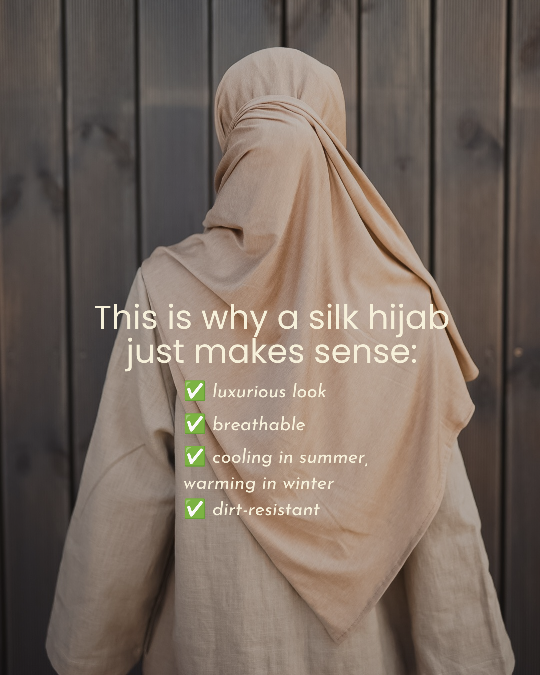 The "Mariposa" Hijab Made of Silk and Organic Cotton (Beige)