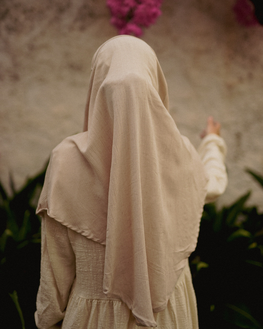 Mini Khimar Sandy aus Viskose und Leinen (Linen Beige)
