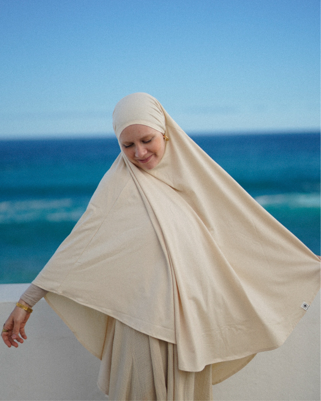 Imperfect Ramadan Jersey Khimar aus Bio-Baumwolle Natural 031