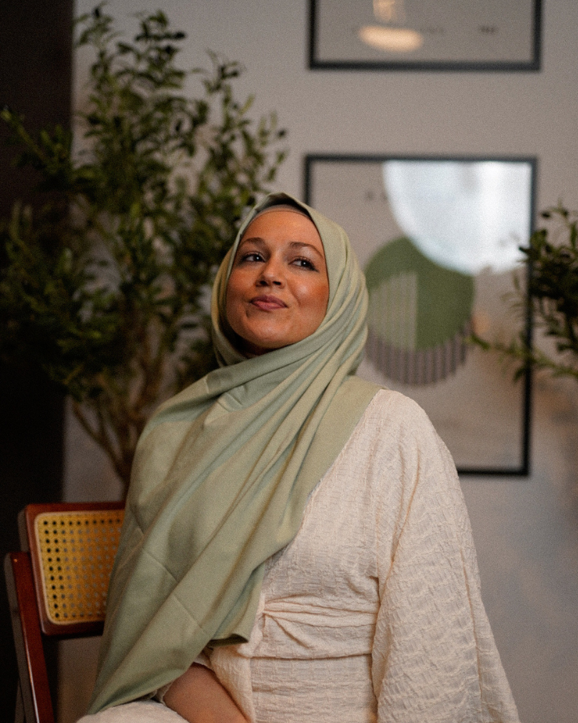 Imperfect Jersey Hijab aus Bio-Baumwolle Sage -"Organica" - 009