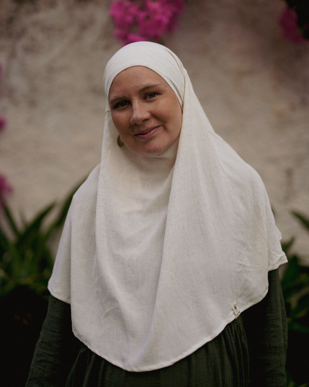 Mini Khimar Sandy aus Viskose und Leinen (Off White)