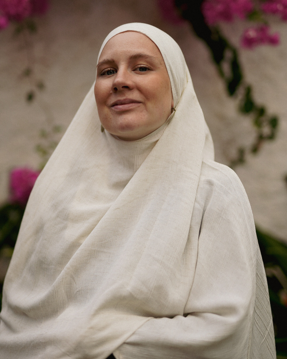 Khimar Sandy aus Viskose und Leinen (Off White)