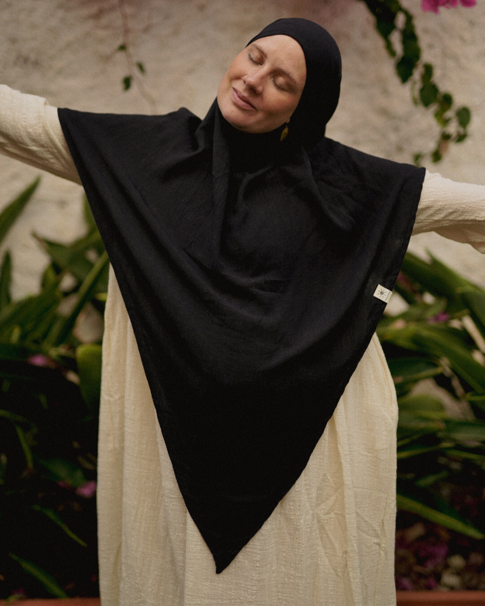 Khimar Sandy aus Viskose und Leinen (Black)