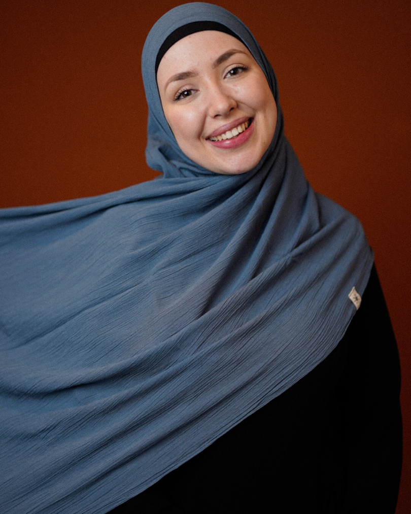 Crinkle Chiffon Hijab aus Viskose und Leinen Oceana - Sandy